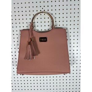 Bebe Tasseled Gold Hardware Handbag In Pink Size Medium